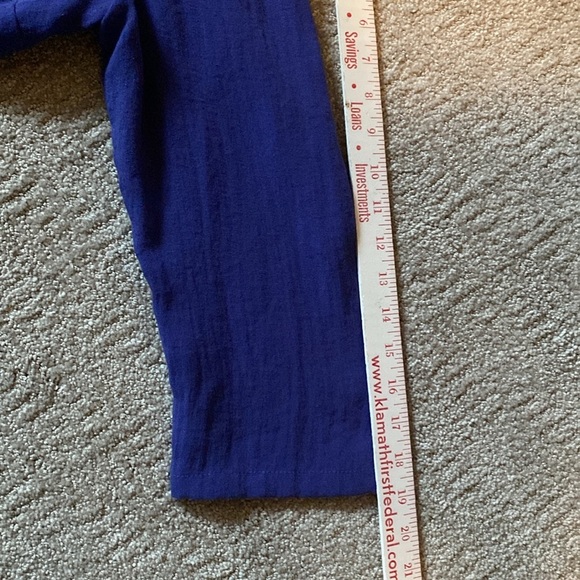 Fridaze 100% Linen button down Tunic Blouse Womens L Purple asymmetric Lagenlook - Picture 10 of 10